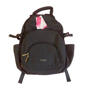 Isaac Mizrahi New York Black Travel Backpack With Multiple Pockets & Adjustable